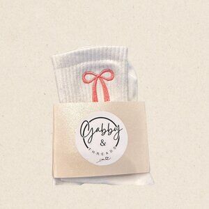 GRIP SOCKS- Embroidered Coquette Bow perfect for barre, pilates, yoga, lagree